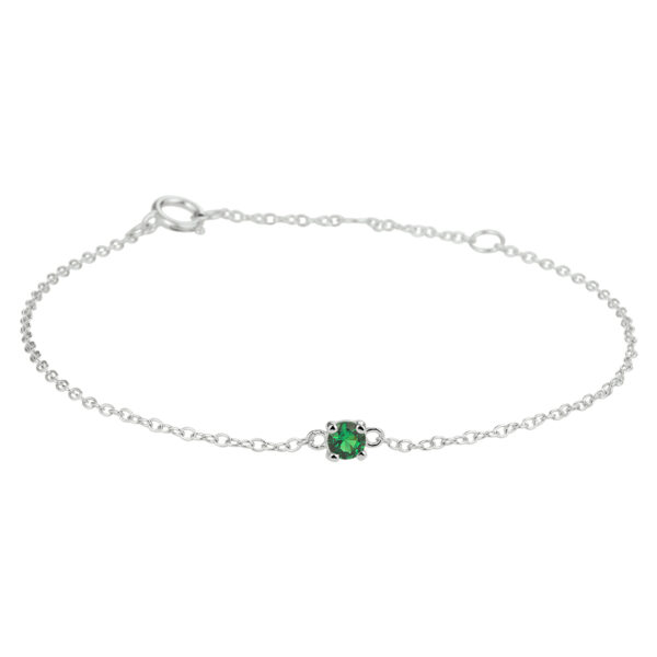 armband synth. nano groen 15,5 - 17 - 18,5 cm zilver gerhodineerd