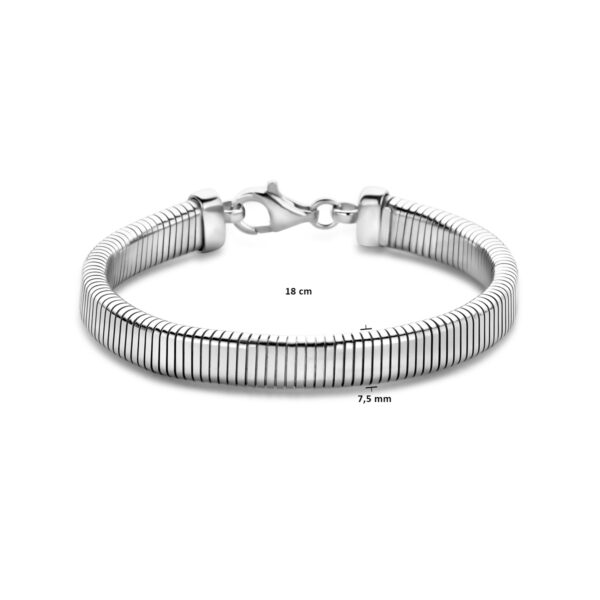armband tubogas 7,6 mm 18 cm zilver gerhodineerd - Afbeelding 3
