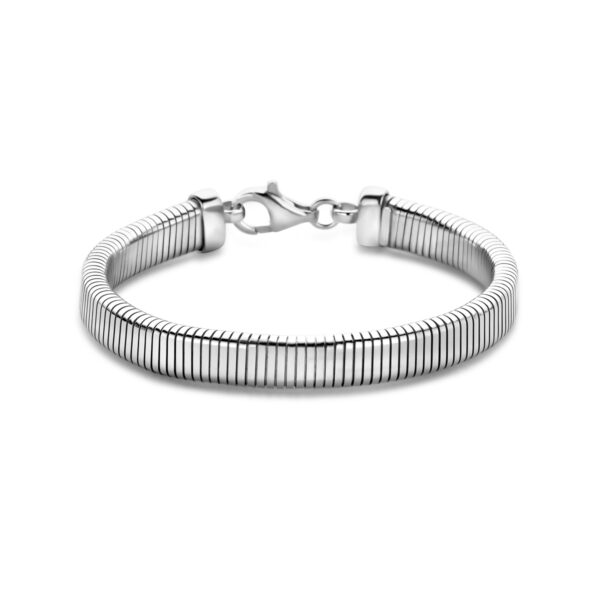 armband tubogas 7,6 mm 18 cm zilver gerhodineerd