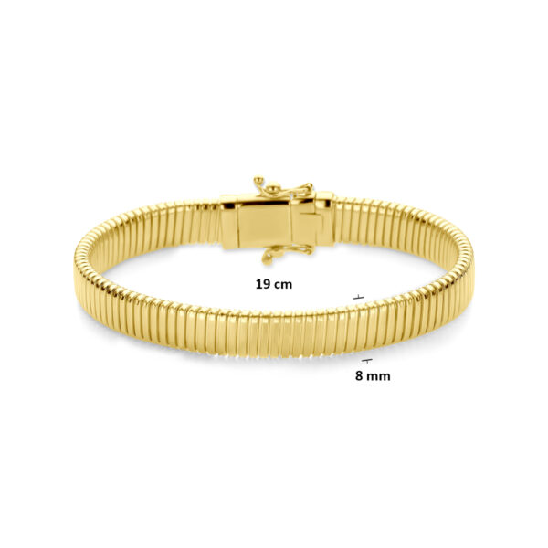 armband tubogas 8 mm 19 cm 14K geelgoud - Afbeelding 3