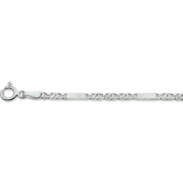 armband valkenoog 2,3 mm zilver gerhodineerd