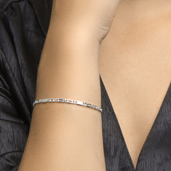 armband valkenoog 2,9 mm 18 cm zilver wit - Afbeelding 2