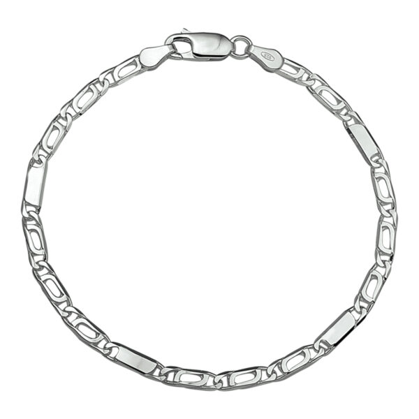 armband valkenoog 2,9 mm 18 cm zilver wit