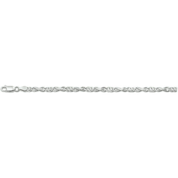armband valkenoog 4,0 mm 19 cm zilver wit - Afbeelding 2