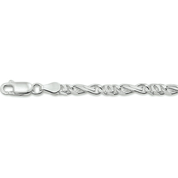 armband valkenoog 4,0 mm 19 cm zilver wit