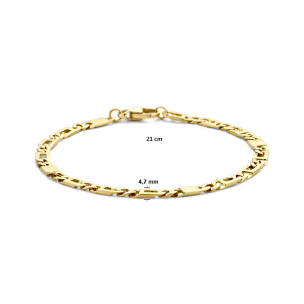 armband valkenoog 4,7 mm 21 cm 14K geelgoud - Afbeelding 3