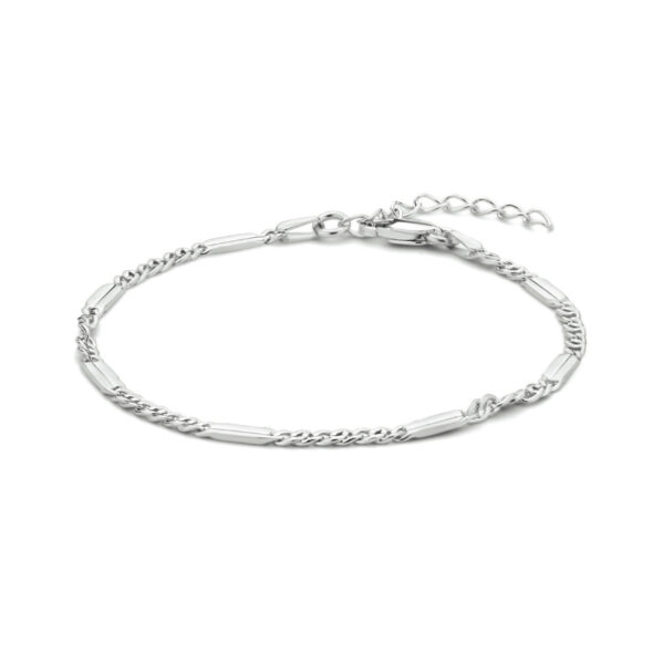 armband valkenoog met tussenstuk 2,4 mm 16 + 3 cm zilver gerhodineerd