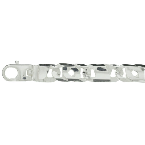 armband valkenoog met tussenstuk 8,5 mm zilver wit