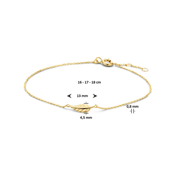 armband veer 16 - 17 - 18 cm 14K geelgoud - Afbeelding 3