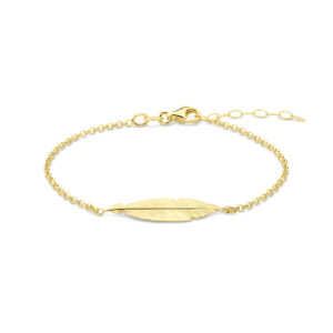 armband veer 16,5 + 2,5 cm 3 micron zilver verguld (geel)