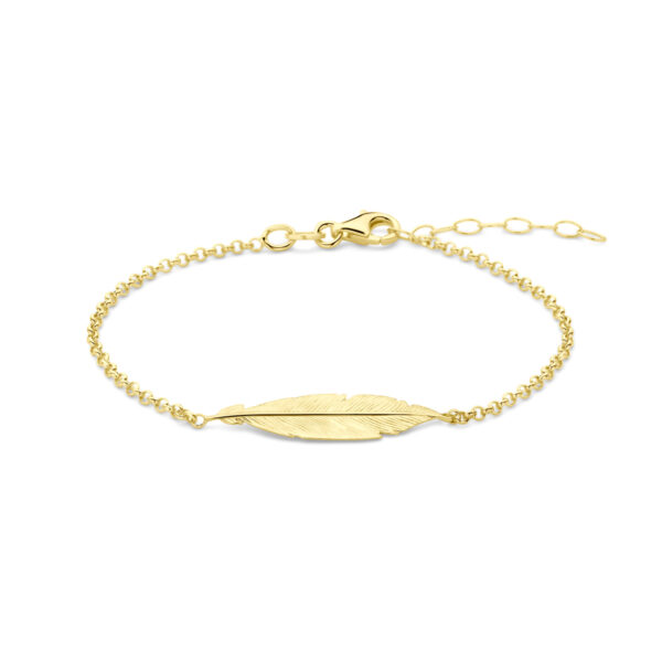 armband veer 16,5 + 2,5 cm 3 micron zilver verguld (geel)