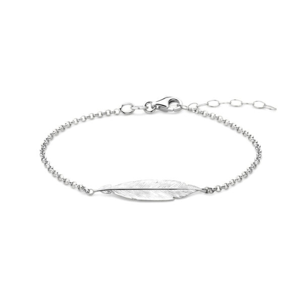armband veer 16,5 + 2,5 cm zilver gerhodineerd