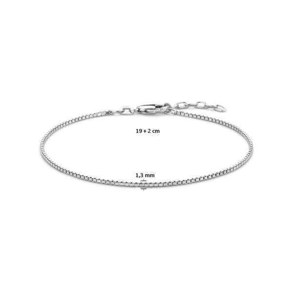 armband venetiaans 1,2 mm 19 + 2 cm (heren lengte) zilver gerhodineerd - Afbeelding 3