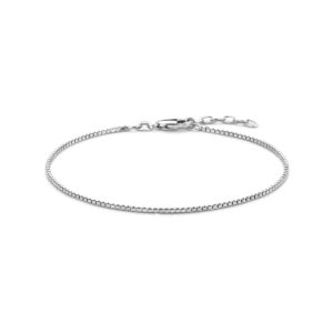 armband venetiaans 1,2 mm 19 + 2 cm (heren lengte) zilver gerhodineerd