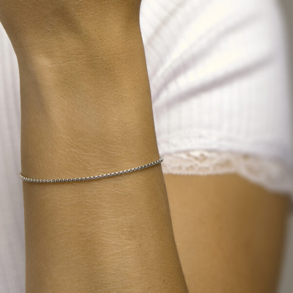 armband venetiaans bol 18 cm 14K witgoud - Afbeelding 2