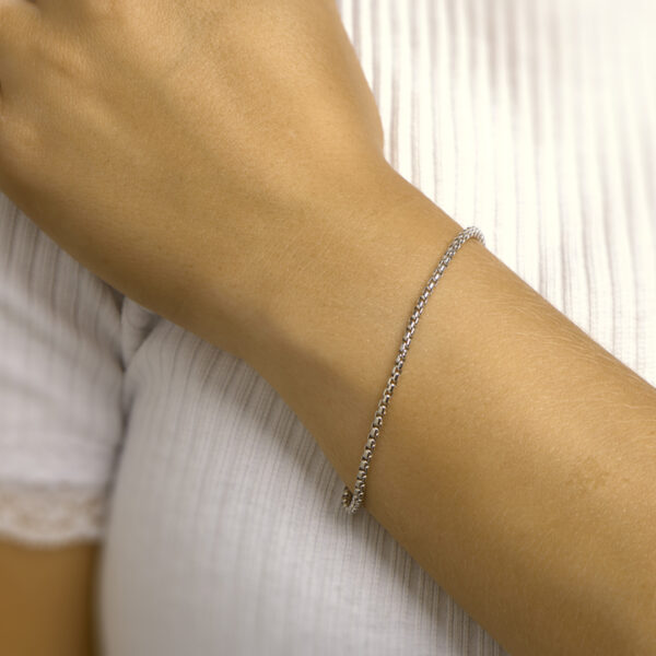 armband venetiaans bol 19 cm 14K witgoud - Afbeelding 2