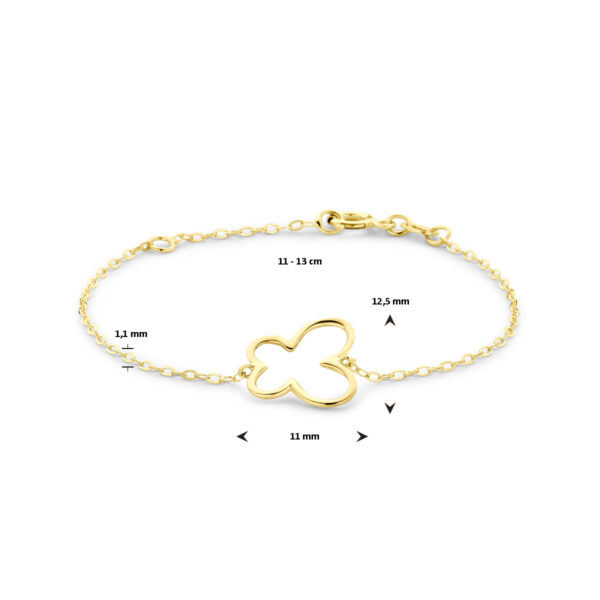 armband vlinder 11 - 13 cm 14K geelgoud - Afbeelding 3