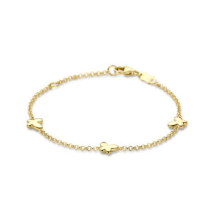 armband vlinder 11 - 13 cm 14K geelgoud