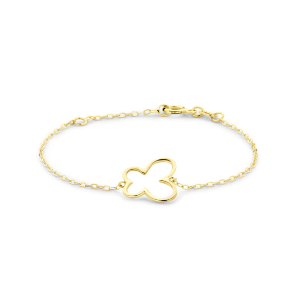 armband vlinder 11 - 13 cm 14K geelgoud