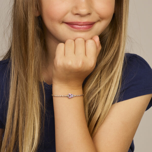 armband vlinder 11 + 2 cm zilver gerhodineerd - Afbeelding 2