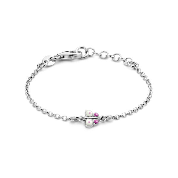 armband vlinder 11 + 2 cm zilver gerhodineerd