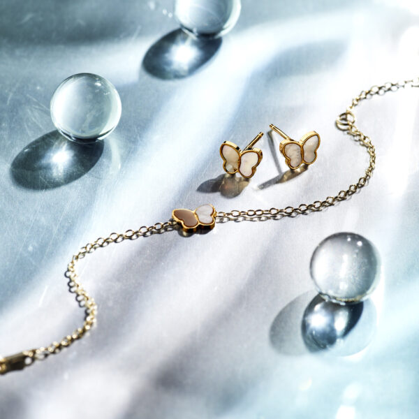 armband vlinder parelmoer 14K geelgoud - Afbeelding 3