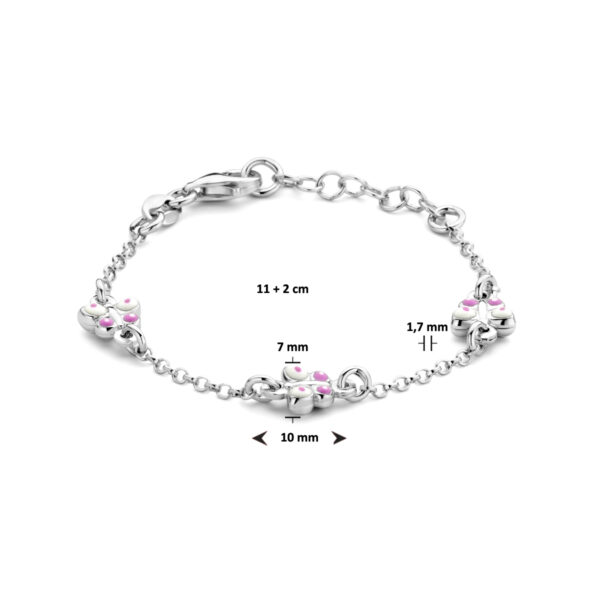 armband vlinders 11 + 2 cm zilver gerhodineerd - Afbeelding 3