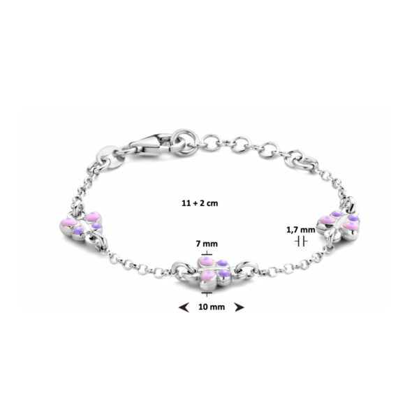 armband vlinders 11 + 2 cm zilver gerhodineerd - Afbeelding 3
