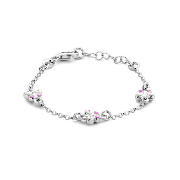 armband vlinders 11 + 2 cm zilver gerhodineerd