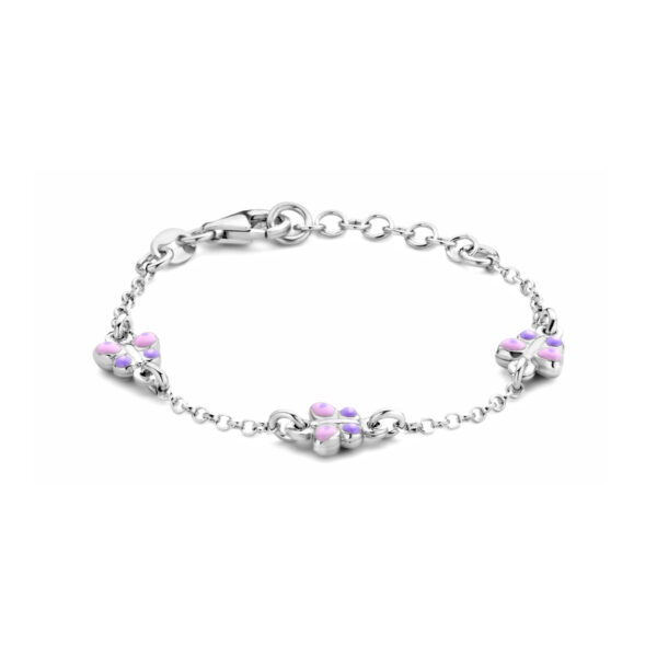 armband vlinders 11 + 2 cm zilver gerhodineerd