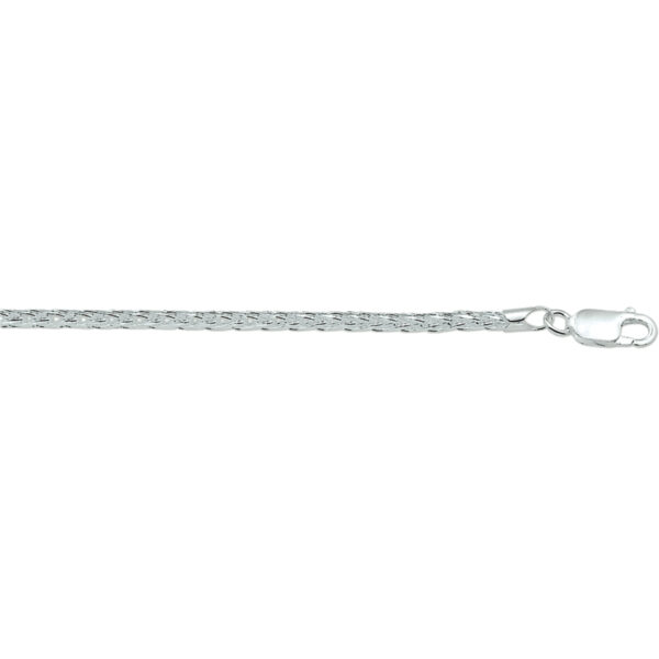 armband vossestaart 3,0 mm zilver gerhodineerd - Afbeelding 2