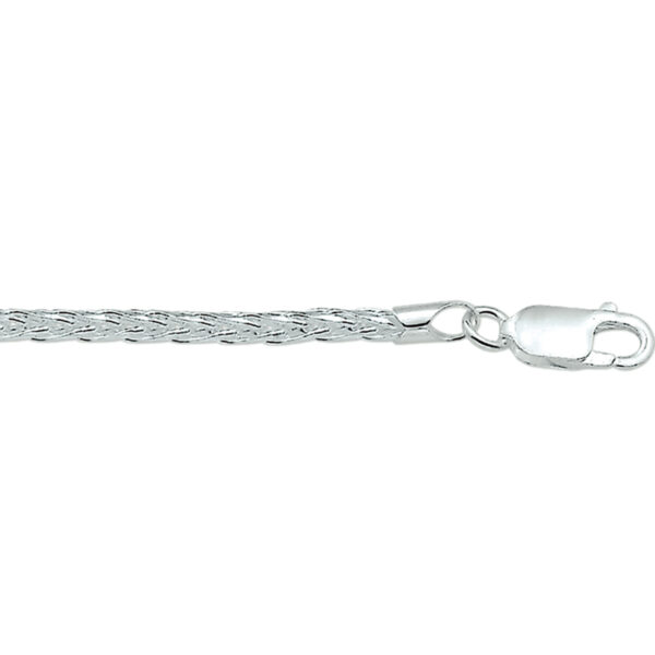 armband vossestaart 3,0 mm zilver gerhodineerd