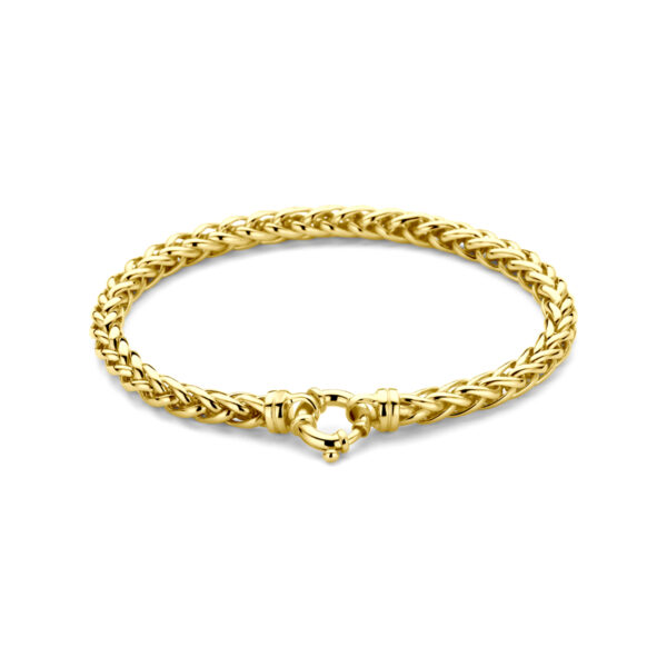 armband vossestaart 4,5 mm 20 cm met groot springslot Silgold (geel met zilverkern)