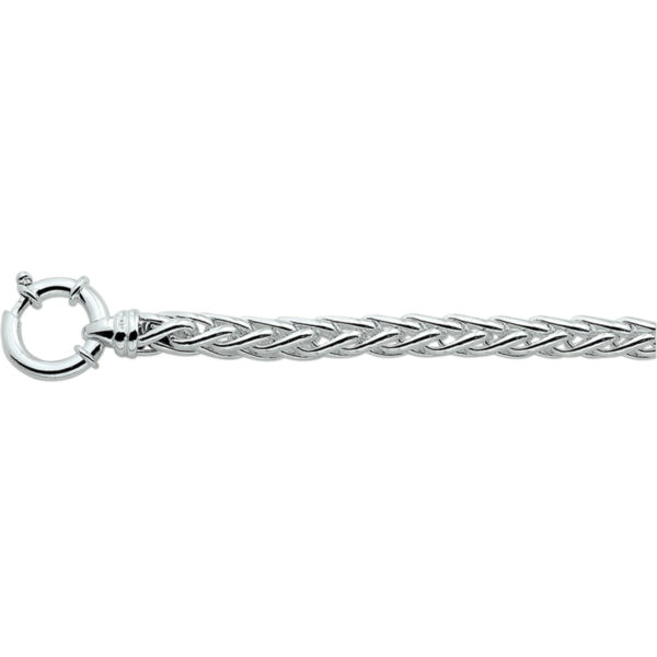 armband vossestaart 6,5 mm 19 cm met groot springslot zilver gerhodineerd - Afbeelding 2