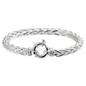 armband vossestaart 6,5 mm 19 cm met groot springslot zilver gerhodineerd