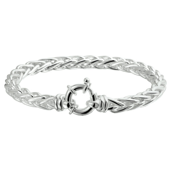 armband vossestaart 6,5 mm 19 cm met groot springslot zilver gerhodineerd
