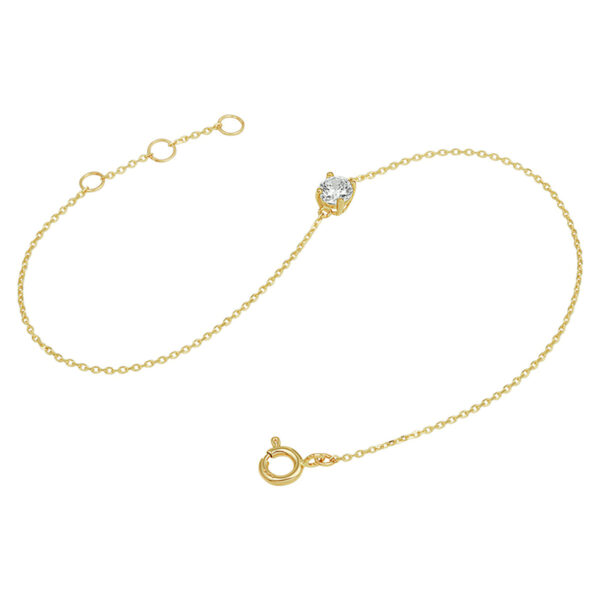 armband zirkonia 0,8 mm 16,5 - 17,5 - 18,5 cm 14K geelgoud - Afbeelding 3