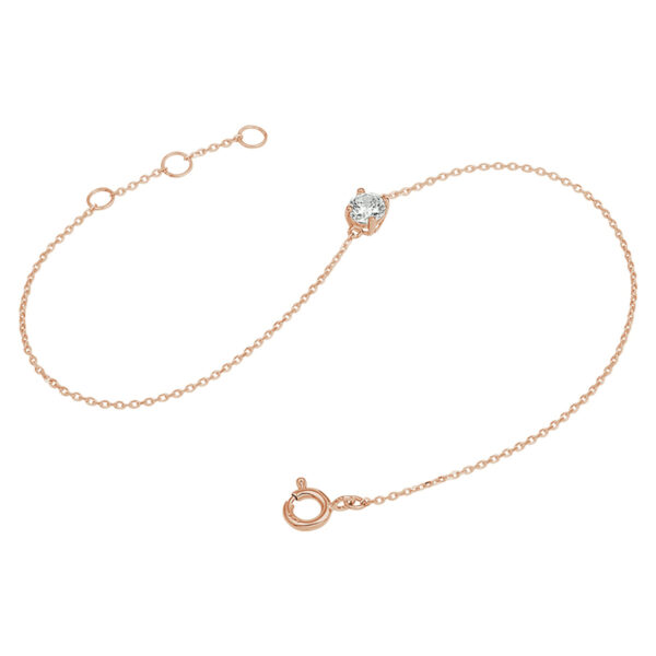 armband zirkonia 0,8 mm 16,5 - 17,5 - 18,5 cm 14K roségoud - Afbeelding 2