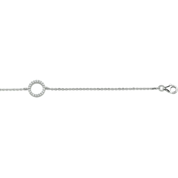 armband zirkonia 1,0 mm 15,5 + 2,5 cm zilver gerhodineerd - Afbeelding 2