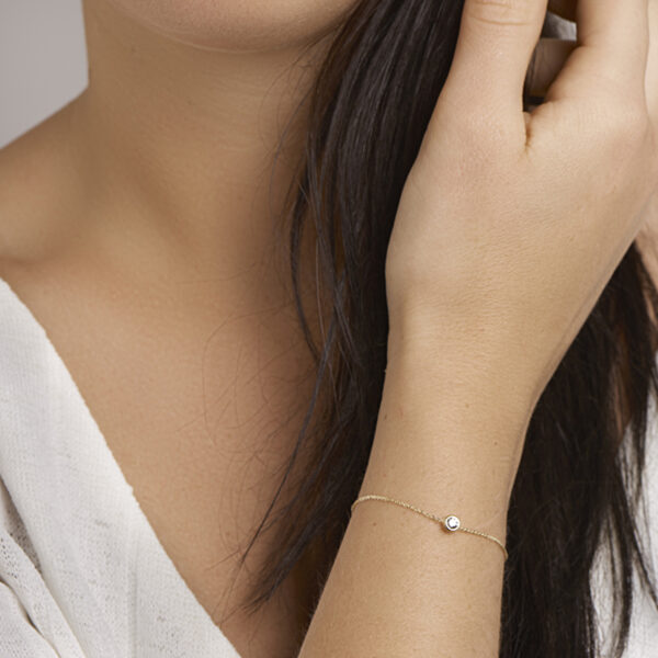 armband zirkonia 1,0 mm 16 + 2 cm 14K geelgoud - Afbeelding 2