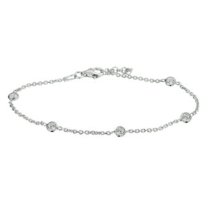 armband zirkonia 1,5 mm 17 + 2 cm zilver gerhodineerd