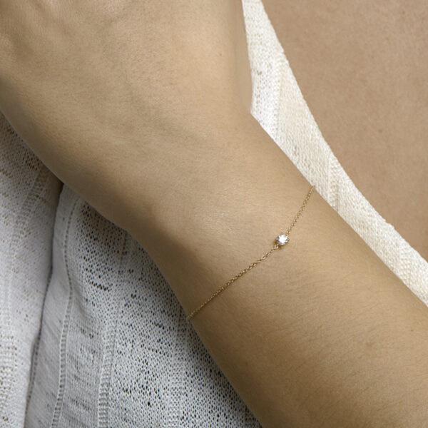 armband zirkonia 15,5 - 17 - 18,5 cm 14K geelgoud - Afbeelding 2