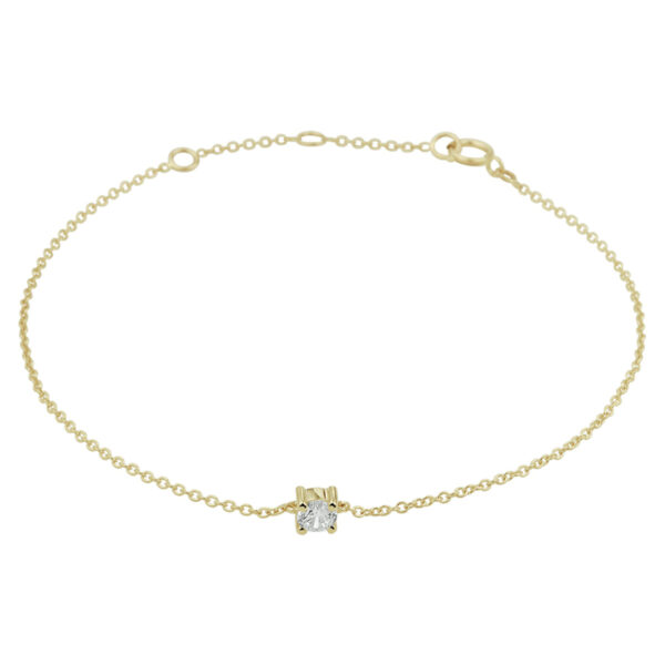 armband zirkonia 15,5 - 17 - 18,5 cm 14K geelgoud