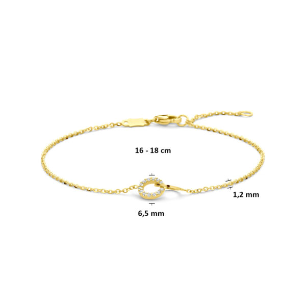 armband zirkonia 16 - 18 cm 14K geelgoud - Afbeelding 3