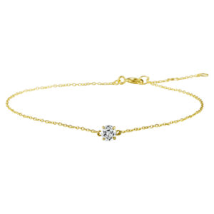 armband zirkonia 16,5 - 17,5 - 18,5 cm 14K geelgoud