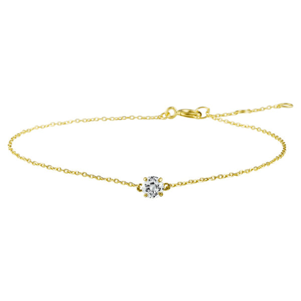 armband zirkonia 16,5 - 17,5 - 18,5 cm 14K geelgoud
