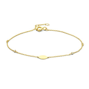 armband zirkonia 16,5 - 17,5 - 18,5 cm 14K geelgoud