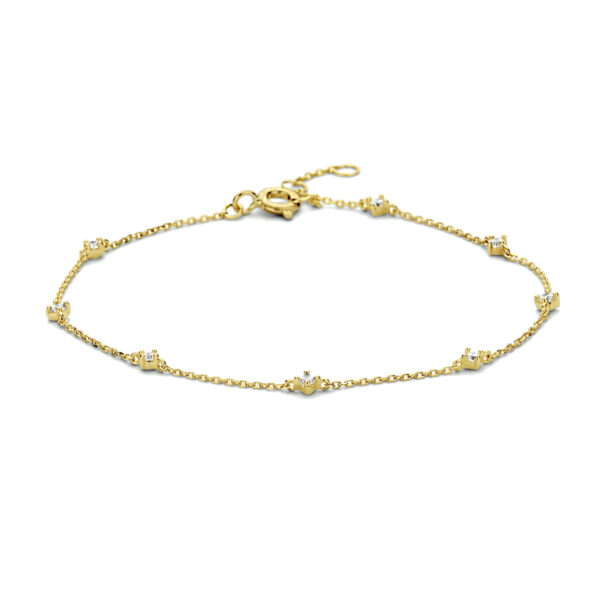 armband zirkonia 16,5 - 17,5 - 18,5 cm 14K geelgoud