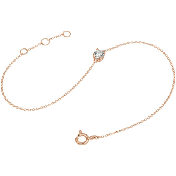 armband zirkonia 16,5 - 17,5 - 18,5 cm 14K roségoud - Afbeelding 2