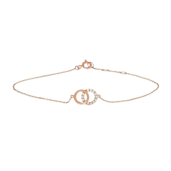 armband zirkonia 16,5 - 17,5 - 18,5 cm 14K roségoud
